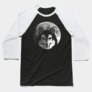Wolf Silhouette on the moon gift for women and men Baseball T-Shirt